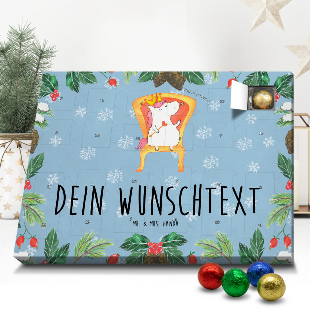 Personalisierter Schoko Adventskalender Einhorn König Personalisierter Adventskalender, Adventskalender mit Namen, Einhorn, Einhörner, Einhorn Deko, Pegasus, Unicorn, König, Präsident, Bundeskanzler, Herrscher, Kaiser, Prinzessin, Krone