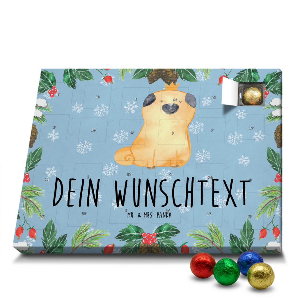 Personalisierter Schoko Adventskalender Mops Krone Personalisierter Adventskalender, Adventskalender mit Namen, Hund, Hundemotiv, Haustier, Hunderasse, Tierliebhaber, Hundebesitzer, Sprüche, Mops, allergisch, kinderlos, Hausregel, Hundebesitzer. Spruch, lustig