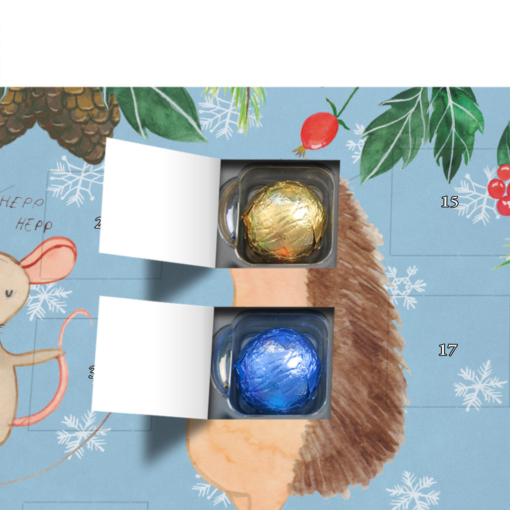 Personalisierter Schoko Adventskalender Igel Seilhüpfen Personalisierter Adventskalender, Adventskalender mit Namen, Tiermotive, Gute Laune, lustige Sprüche, Tiere, Igel, Maus, Seilspringen, Seilhüpfen, Kinder, Kindergarten