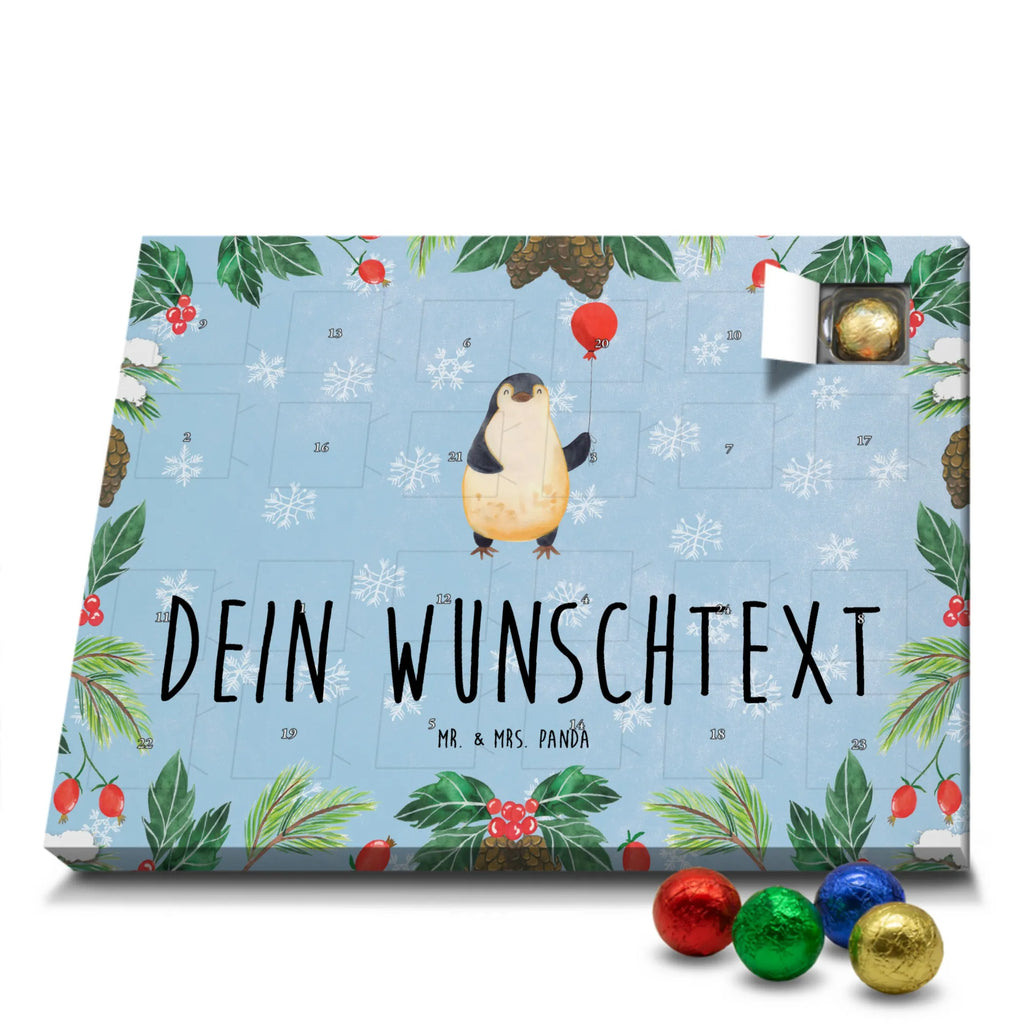 Personalisierter Schoko Adventskalender Pinguin Luftballon Personalisierter Adventskalender, Adventskalender mit Namen, Pinguin, Pinguine, Luftballon, Tagträume, Lebenslust, Geschenk Freundin, Geschenkidee, beste Freundin, Motivation, Neustart, neues Leben, Liebe, Glück