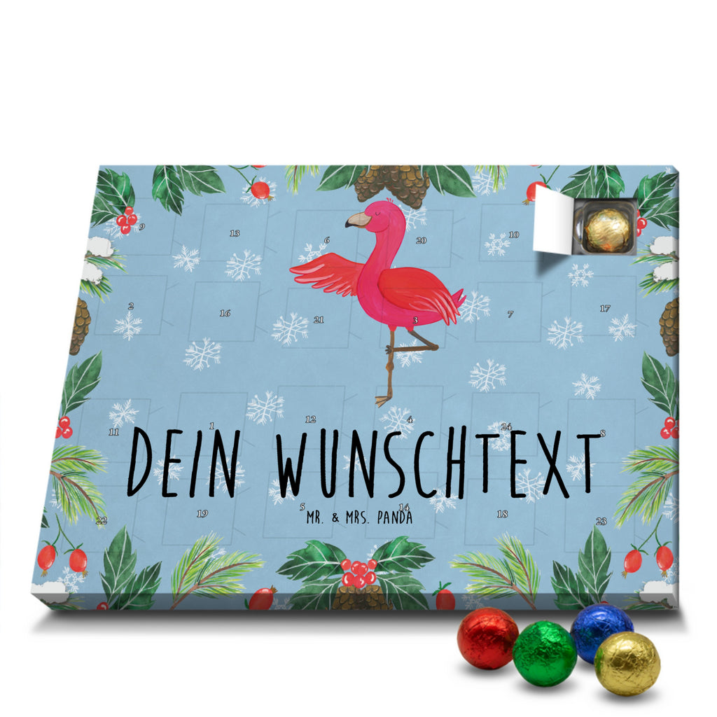 Personalisierter Schoko Adventskalender Flamingo Yoga Personalisierter Adventskalender, Adventskalender mit Namen, Flamingo, Vogel, Yoga, Namaste, Achtsamkeit, Yoga-Übung, Entspannung, Ärger, Aufregen, Tiefenentspannung