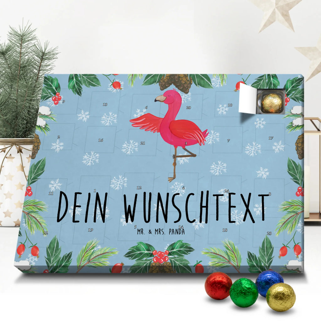 Personalisierter Schoko Adventskalender Flamingo Yoga Personalisierter Adventskalender, Adventskalender mit Namen, Flamingo, Vogel, Yoga, Namaste, Achtsamkeit, Yoga-Übung, Entspannung, Ärger, Aufregen, Tiefenentspannung