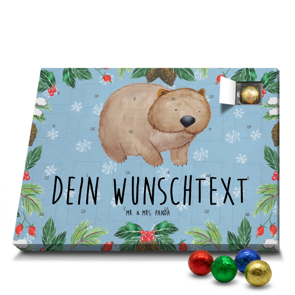 Personalisierter Schoko Adventskalender Wombat Personalisierter Adventskalender, Adventskalender mit Namen, Tiermotive, Gute Laune, lustige Sprüche, Tiere, Wombat, Das Leben ist schön, Motivation, Spruch, Australien