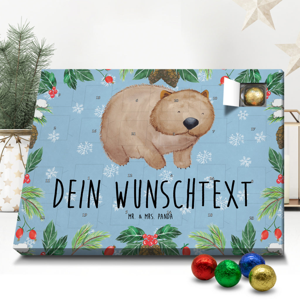 Personalisierter Schoko Adventskalender Wombat Personalisierter Adventskalender, Adventskalender mit Namen, Tiermotive, Gute Laune, lustige Sprüche, Tiere, Wombat, Das Leben ist schön, Motivation, Spruch, Australien