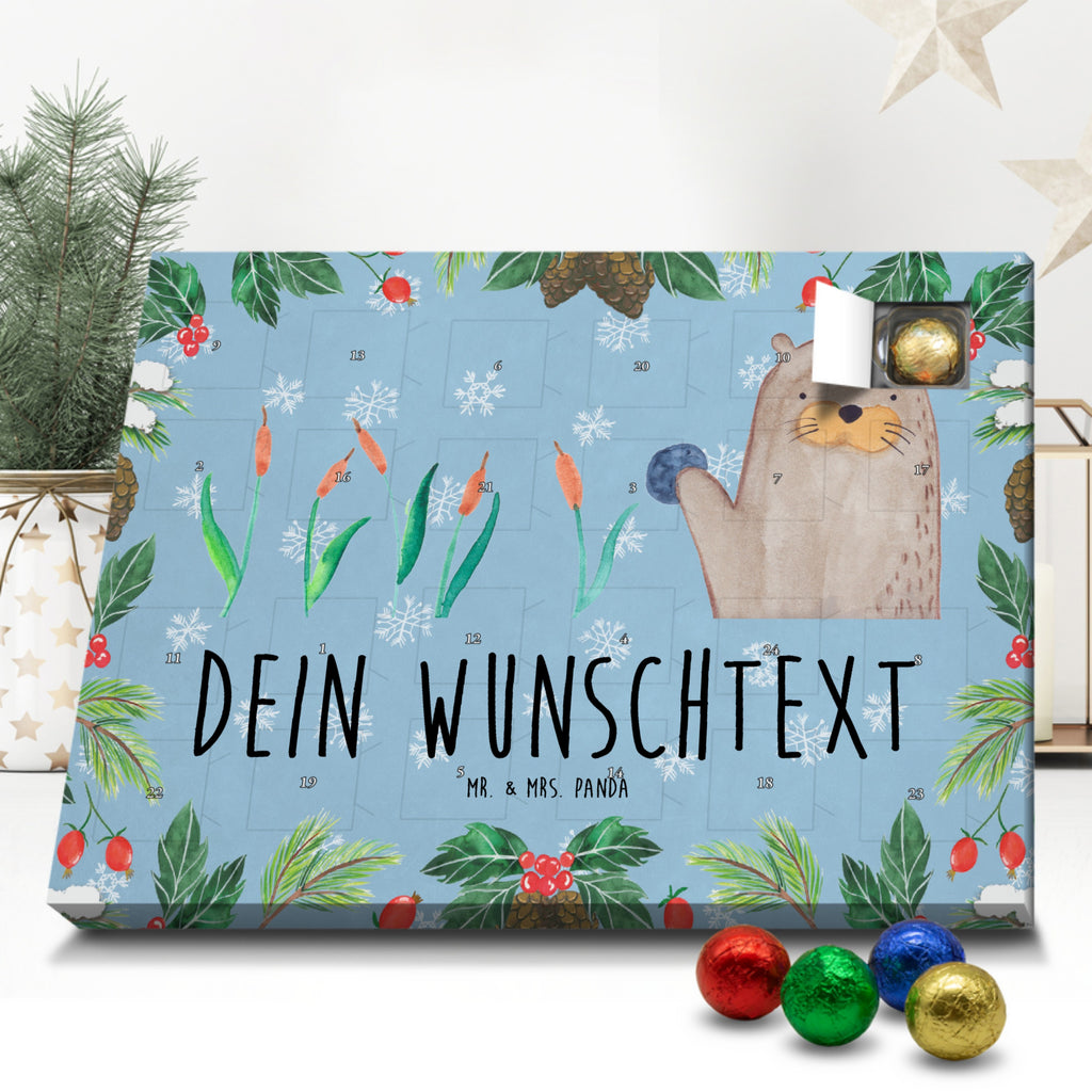 Personalisierter Schoko Adventskalender Otter Stein Personalisierter Adventskalender, Adventskalender mit Namen, Otter, Fischotter, Seeotter, Otter Seeotter See Otter