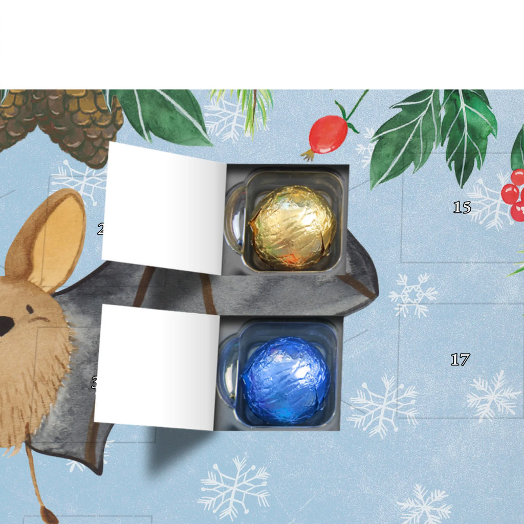 Personalisierter Schoko Adventskalender Fledermaus Flügel Personalisierter Adventskalender, Adventskalender mit Namen, Tiermotive, Gute Laune, lustige Sprüche, Tiere