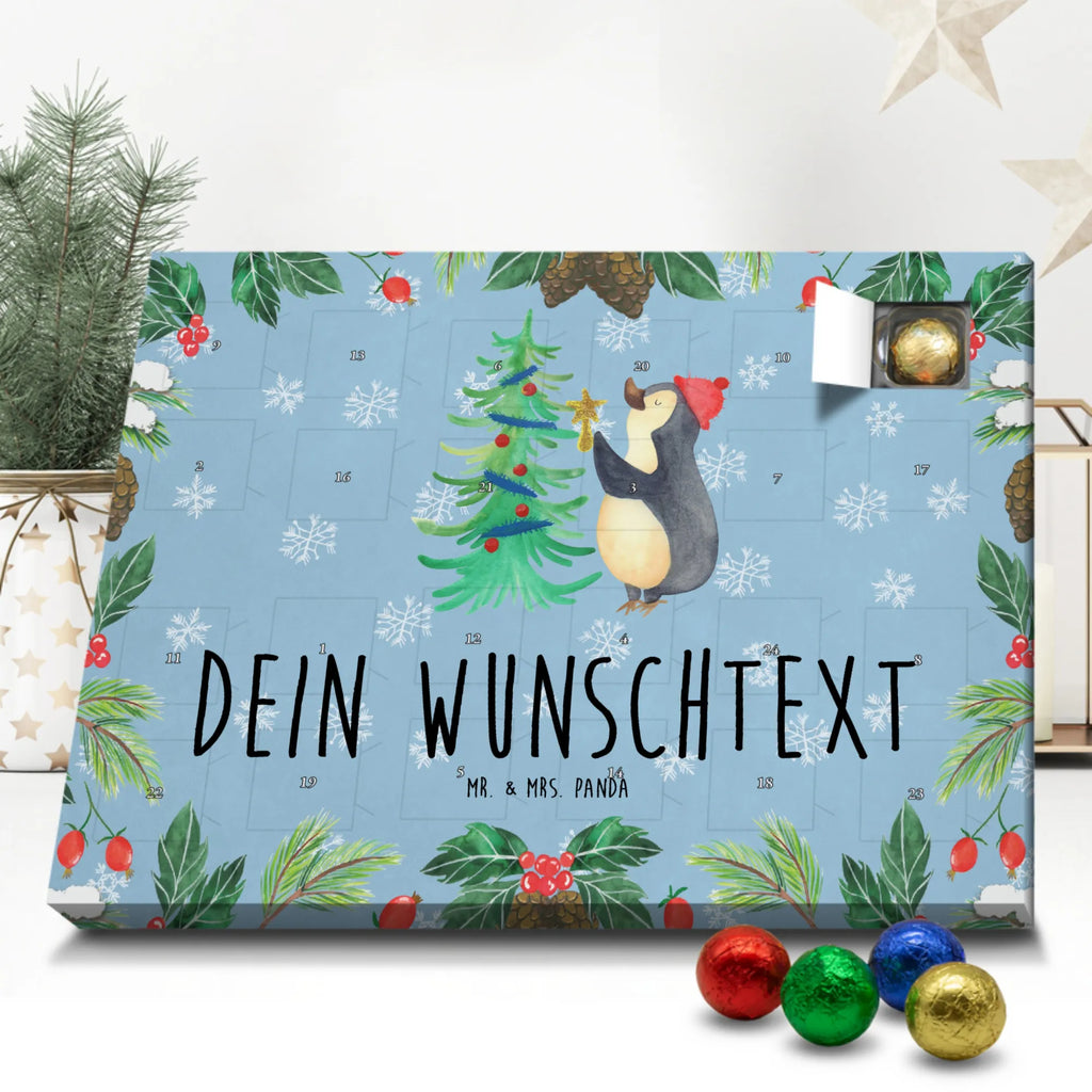 Personalisierter Schoko Adventskalender Pinguin Weihnachtsbaum Personalisierter Adventskalender, Adventskalender mit Namen, Winter, Weihnachten, Weihnachtsdeko, Nikolaus, Advent, Heiligabend, Wintermotiv, Pinguin