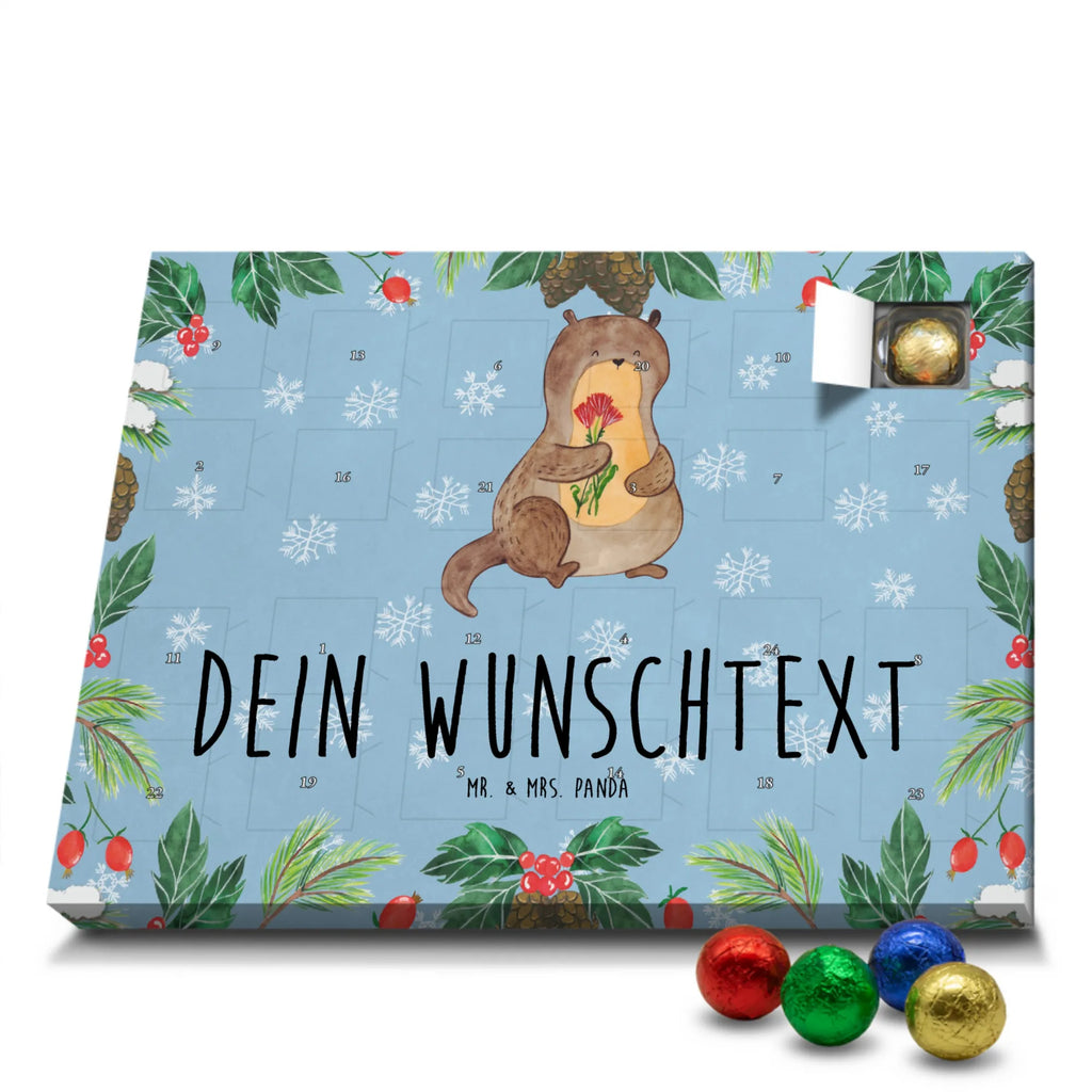 Personalisierter Schoko Adventskalender Otter Blumenstrauß Personalisierter Adventskalender, Adventskalender mit Namen, Otter, Fischotter, Seeotter, Otter Seeotter See Otter