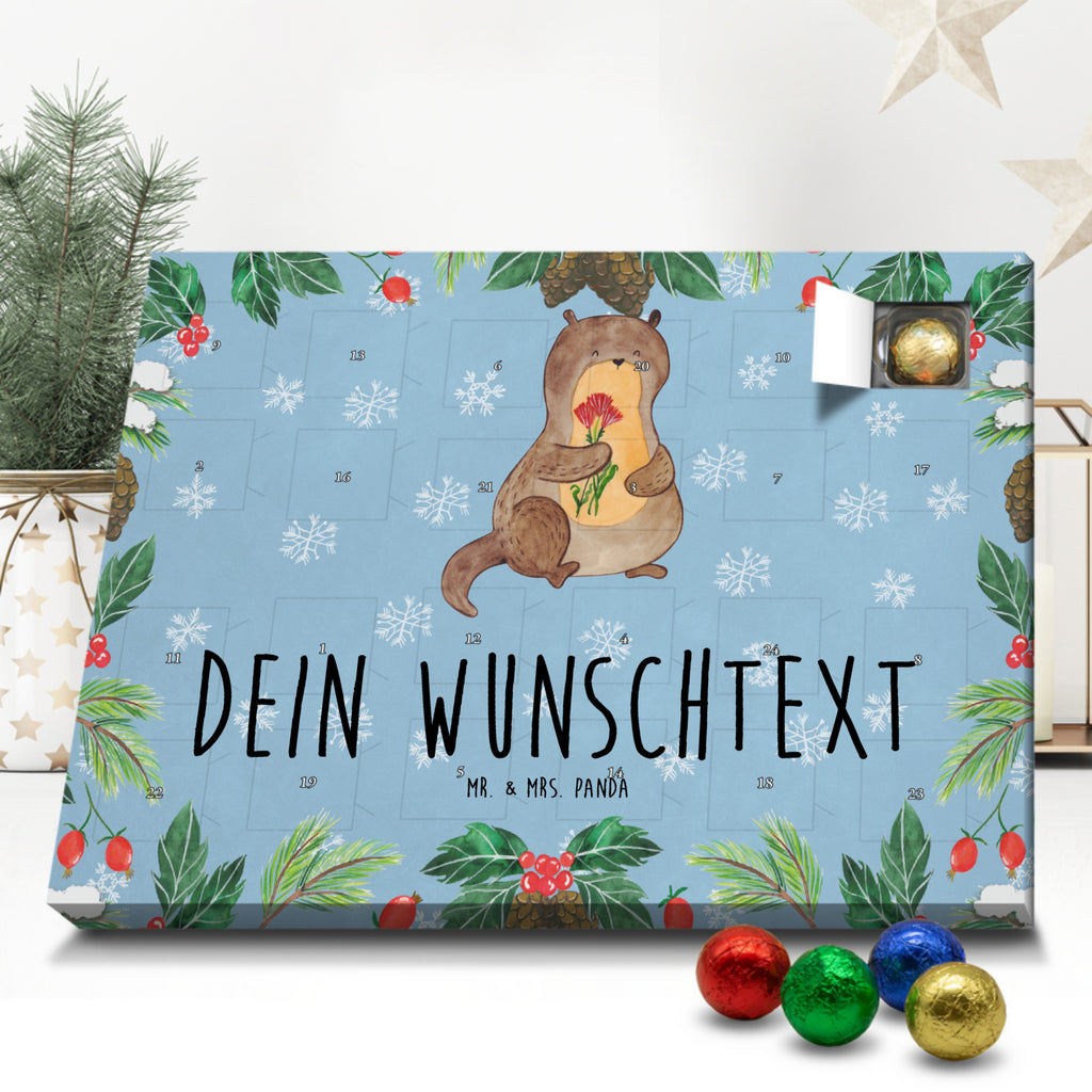 Personalisierter Schoko Adventskalender Otter Blumenstrauß Personalisierter Adventskalender, Adventskalender mit Namen, Otter, Fischotter, Seeotter, Otter Seeotter See Otter