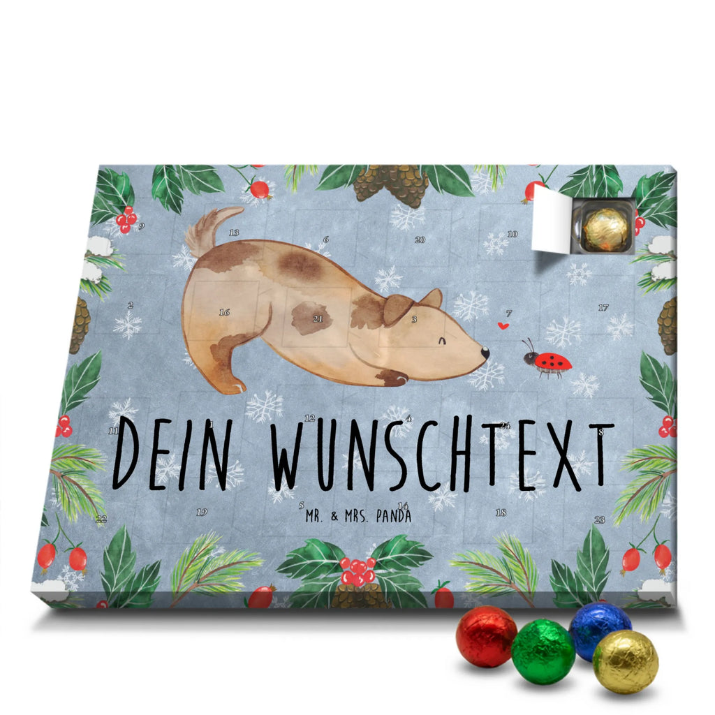 Personalisierter Schoko Adventskalender Hund Marienkäfer Personalisierter Adventskalender, Adventskalender mit Namen, Hund, Hundemotiv, Haustier, Hunderasse, Tierliebhaber, Hundebesitzer, Sprüche, Hunde, Hundespruch, Marienkäfer, Mischling, Mischlinghund