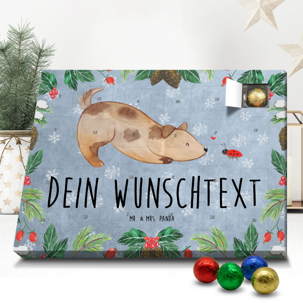 Personalisierter Schoko Adventskalender Hund Marienkäfer Personalisierter Adventskalender, Adventskalender mit Namen, Hund, Hundemotiv, Haustier, Hunderasse, Tierliebhaber, Hundebesitzer, Sprüche, Hunde, Hundespruch, Marienkäfer, Mischling, Mischlinghund