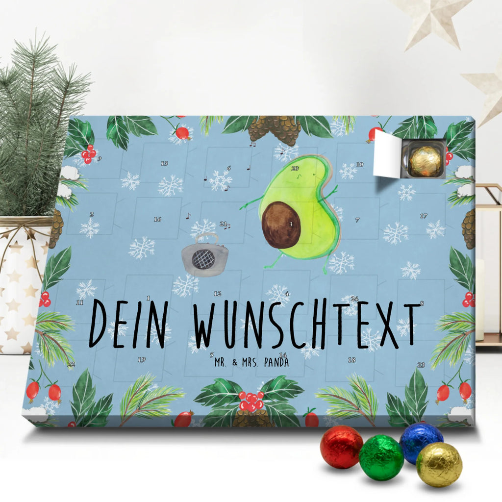 Personalisierter Schoko Adventskalender Avocado Tanzen Personalisierter Adventskalender, Adventskalender mit Namen, Avocado, Veggie, Vegan, Gesund