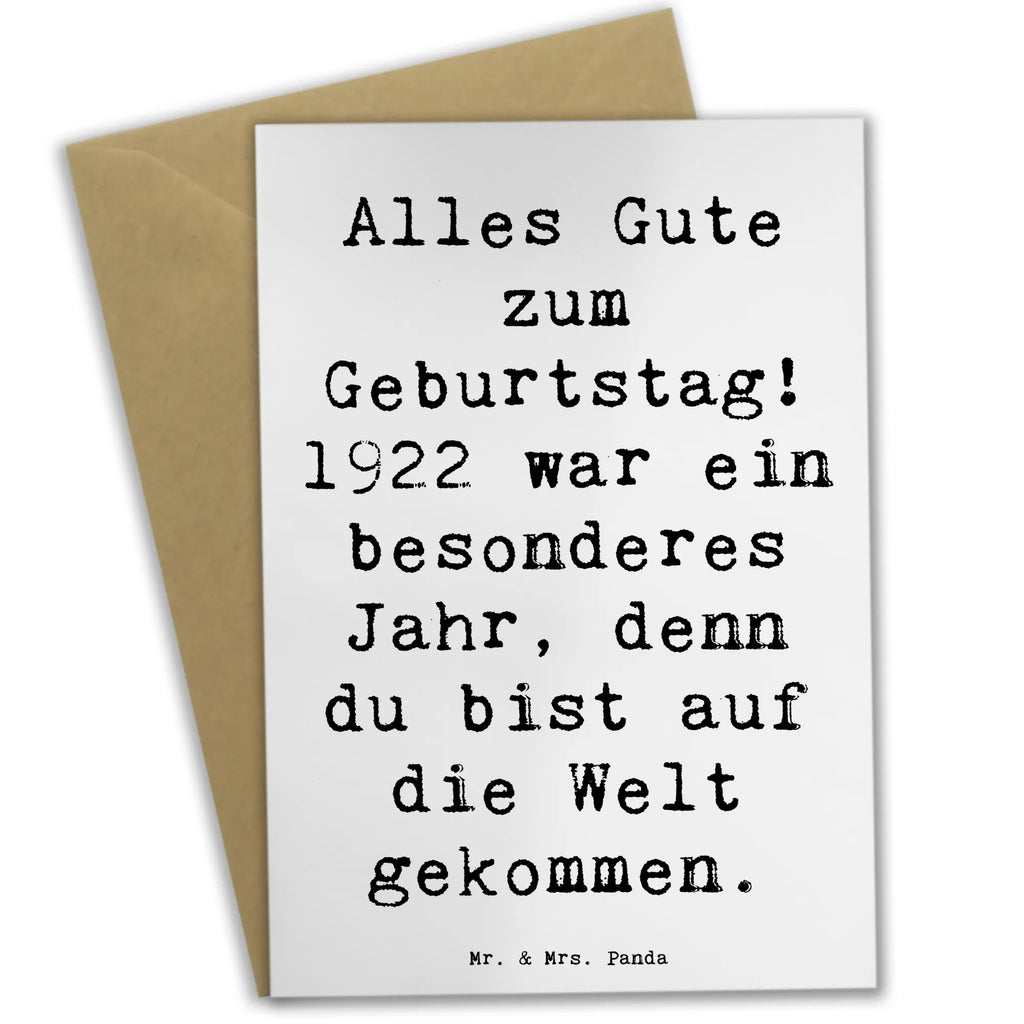 Grußkarte Spruch Alles Gute zum Geburtstag! 1922 war ein besonderes Jahr, denn du bist auf die Welt gekommen. Grußkarte, Klappkarte, Einladungskarte, Glückwunschkarte, Hochzeitskarte, Geburtstagskarte, Karte, Ansichtskarten, Geburtstag, Geburtstagsgeschenk, Geschenk