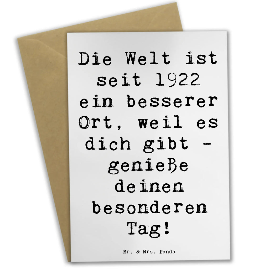 Grußkarte Spruch 1922 Geburtstag Grußkarte, Klappkarte, Einladungskarte, Glückwunschkarte, Hochzeitskarte, Geburtstagskarte, Karte, Ansichtskarten, Geburtstag, Geburtstagsgeschenk, Geschenk