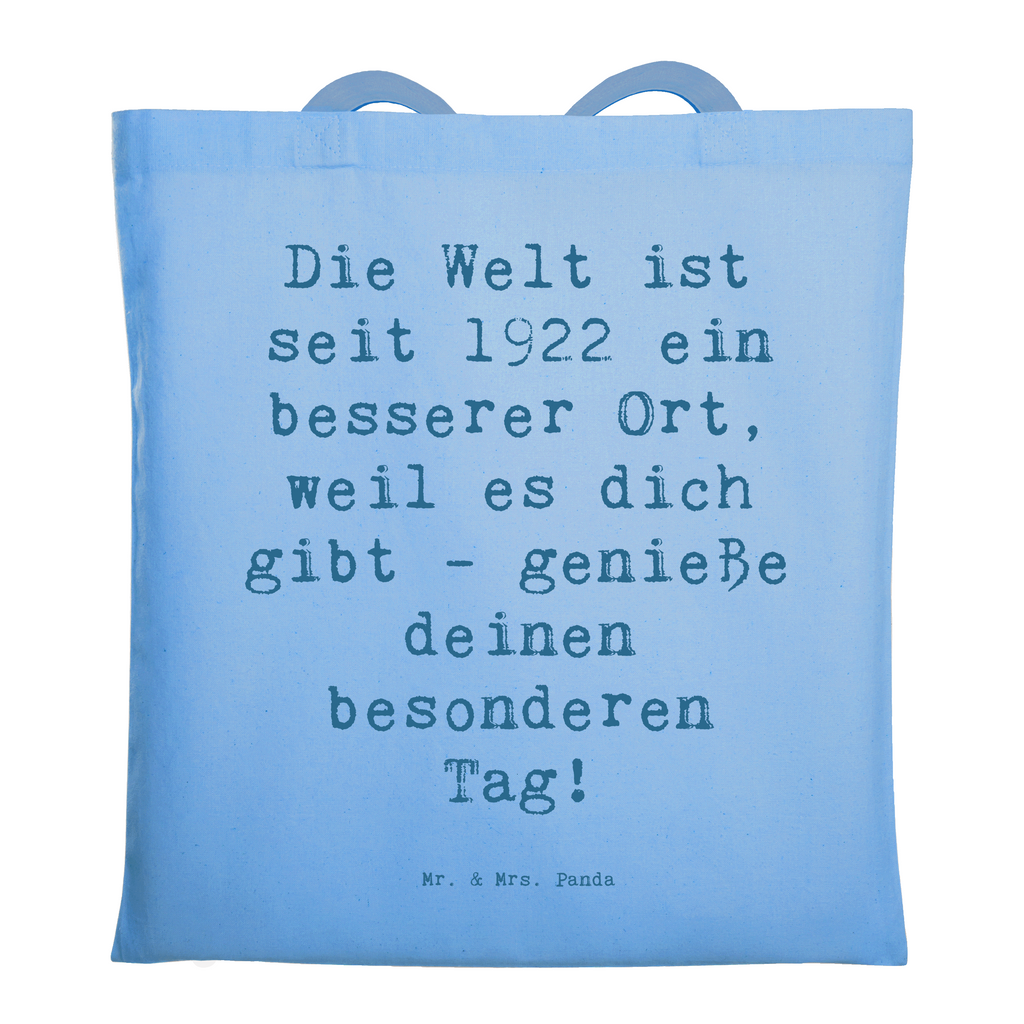 Tragetasche Spruch 1922 Geburtstag Beuteltasche, Beutel, Einkaufstasche, Jutebeutel, Stoffbeutel, Tasche, Shopper, Umhängetasche, Strandtasche, Schultertasche, Stofftasche, Tragetasche, Badetasche, Jutetasche, Einkaufstüte, Laptoptasche, Geburtstag, Geburtstagsgeschenk, Geschenk