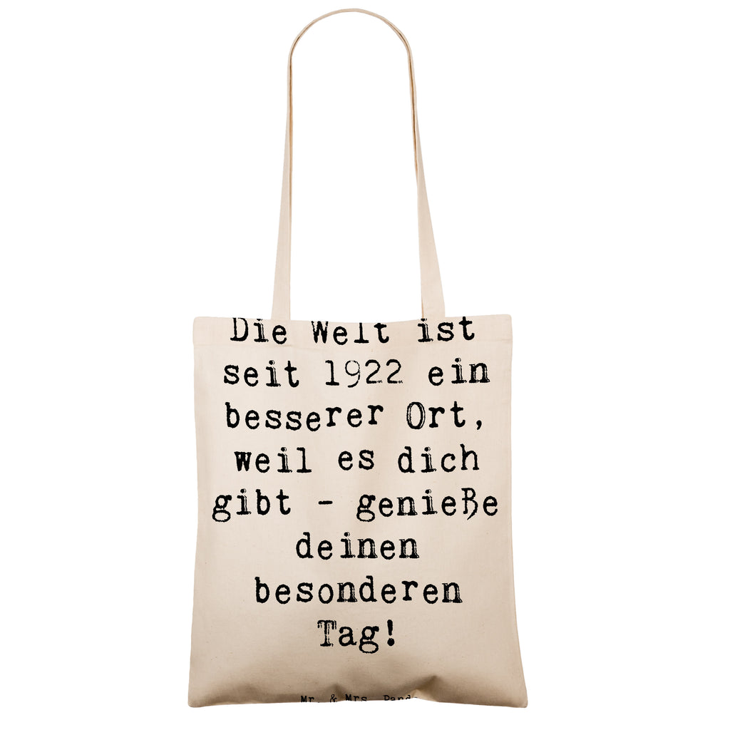 Tragetasche Spruch 1922 Geburtstag Beuteltasche, Beutel, Einkaufstasche, Jutebeutel, Stoffbeutel, Tasche, Shopper, Umhängetasche, Strandtasche, Schultertasche, Stofftasche, Tragetasche, Badetasche, Jutetasche, Einkaufstüte, Laptoptasche, Geburtstag, Geburtstagsgeschenk, Geschenk