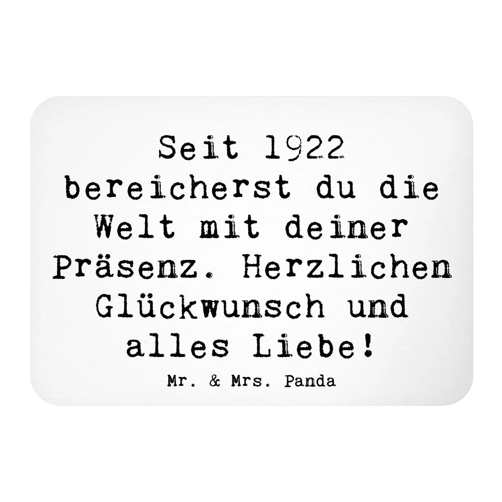 Magnet Spruch Seit 1922 bereicherst du die Welt mit deiner Präsenz. Herzlichen Glückwunsch und alles Liebe! Kühlschrankmagnet, Pinnwandmagnet, Souvenir Magnet, Motivmagnete, Dekomagnet, Whiteboard Magnet, Notiz Magnet, Kühlschrank Dekoration, Geburtstag, Geburtstagsgeschenk, Geschenk