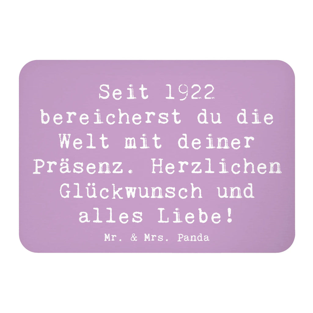 Magnet Spruch Seit 1922 bereicherst du die Welt mit deiner Präsenz. Herzlichen Glückwunsch und alles Liebe! Kühlschrankmagnet, Pinnwandmagnet, Souvenir Magnet, Motivmagnete, Dekomagnet, Whiteboard Magnet, Notiz Magnet, Kühlschrank Dekoration, Geburtstag, Geburtstagsgeschenk, Geschenk