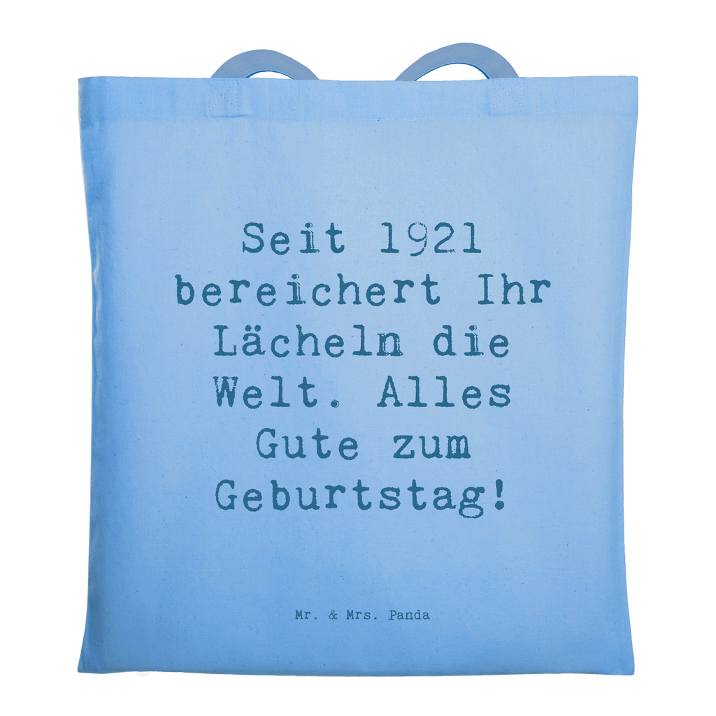 Tragetasche Spruch 1921 Geburtstag Beuteltasche, Beutel, Einkaufstasche, Jutebeutel, Stoffbeutel, Tasche, Shopper, Umhängetasche, Strandtasche, Schultertasche, Stofftasche, Tragetasche, Badetasche, Jutetasche, Einkaufstüte, Laptoptasche, Geburtstag, Geburtstagsgeschenk, Geschenk