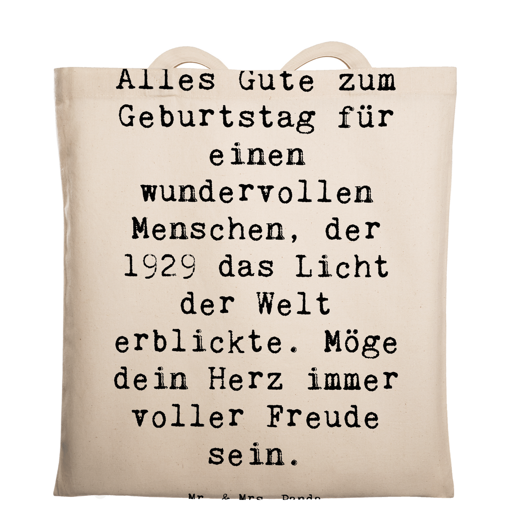 Tragetasche Spruch Alles Gute zum Geburtstag für einen wundervollen Menschen, der 1929 das Licht der Welt erblickte. Möge dein Herz immer voller Freude sein. Beuteltasche, Beutel, Einkaufstasche, Jutebeutel, Stoffbeutel, Tasche, Shopper, Umhängetasche, Strandtasche, Schultertasche, Stofftasche, Tragetasche, Badetasche, Jutetasche, Einkaufstüte, Laptoptasche, Geburtstag, Geburtstagsgeschenk, Geschenk