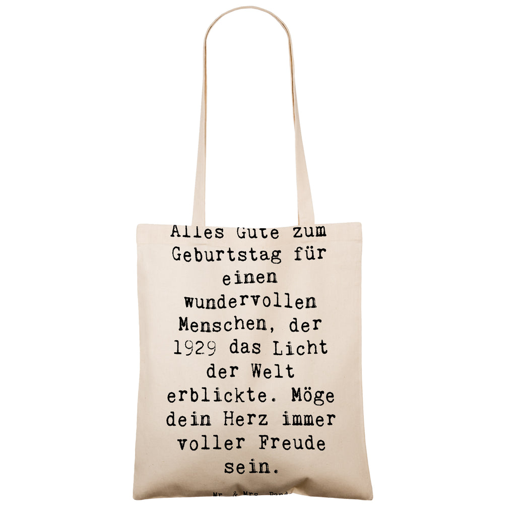 Tragetasche Spruch Alles Gute zum Geburtstag für einen wundervollen Menschen, der 1929 das Licht der Welt erblickte. Möge dein Herz immer voller Freude sein. Beuteltasche, Beutel, Einkaufstasche, Jutebeutel, Stoffbeutel, Tasche, Shopper, Umhängetasche, Strandtasche, Schultertasche, Stofftasche, Tragetasche, Badetasche, Jutetasche, Einkaufstüte, Laptoptasche, Geburtstag, Geburtstagsgeschenk, Geschenk