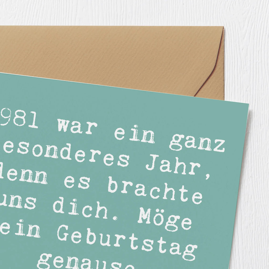 Deluxe Karte Spruch 1981 Geburtstag Wunder Karte, Grußkarte, Klappkarte, Einladungskarte, Glückwunschkarte, Hochzeitskarte, Geburtstagskarte, Hochwertige Grußkarte, Hochwertige Klappkarte, Geburtstag, Geburtstagsgeschenk, Geschenk