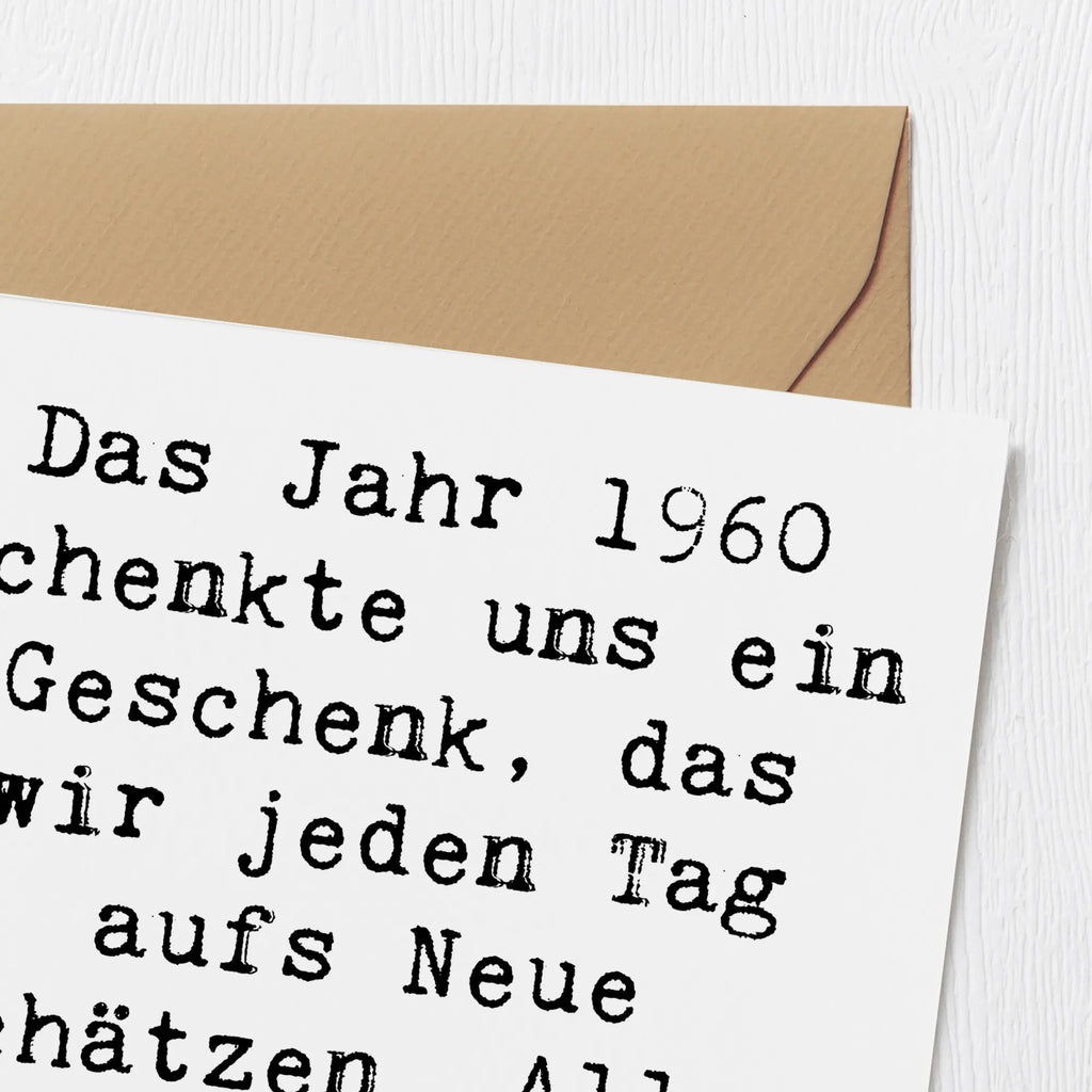 Deluxe Karte Spruch 1960 Geburtstag Karte, Grußkarte, Klappkarte, Einladungskarte, Glückwunschkarte, Hochzeitskarte, Geburtstagskarte, Hochwertige Grußkarte, Hochwertige Klappkarte, Geburtstag, Geburtstagsgeschenk, Geschenk