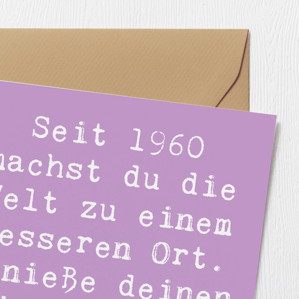 Deluxe Karte Spruch 1960 Geburtstag Karte, Grußkarte, Klappkarte, Einladungskarte, Glückwunschkarte, Hochzeitskarte, Geburtstagskarte, Hochwertige Grußkarte, Hochwertige Klappkarte, Geburtstag, Geburtstagsgeschenk, Geschenk