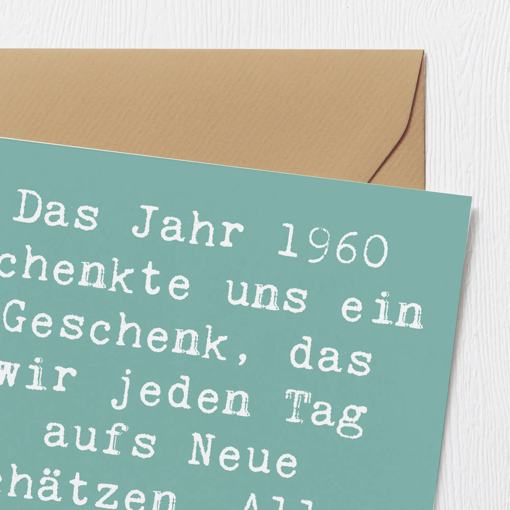 Deluxe Karte Spruch 1960 Geburtstag Karte, Grußkarte, Klappkarte, Einladungskarte, Glückwunschkarte, Hochzeitskarte, Geburtstagskarte, Hochwertige Grußkarte, Hochwertige Klappkarte, Geburtstag, Geburtstagsgeschenk, Geschenk