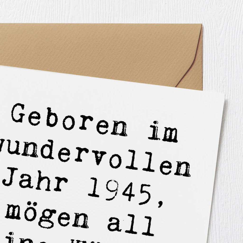 Deluxe Card Saying Geboren im wundervollen Jahr 1945, mögen all deine Wünsche wahr werden! Karte, Grußkarte, Klappkarte, Einladungskarte, Glückwunschkarte, Hochzeitskarte, Geburtstagskarte, Hochwertige Grußkarte, Hochwertige Klappkarte, Geburtstag, Geburtstagsgeschenk, Geschenk