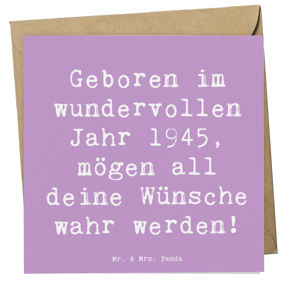 Deluxe Card Saying Geboren im wundervollen Jahr 1945, mögen all deine Wünsche wahr werden! Karte, Grußkarte, Klappkarte, Einladungskarte, Glückwunschkarte, Hochzeitskarte, Geburtstagskarte, Hochwertige Grußkarte, Hochwertige Klappkarte, Geburtstag, Geburtstagsgeschenk, Geschenk