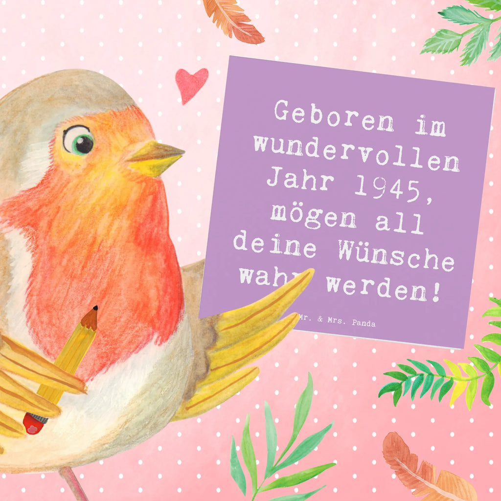 Deluxe Card Saying Geboren im wundervollen Jahr 1945, mögen all deine Wünsche wahr werden! Karte, Grußkarte, Klappkarte, Einladungskarte, Glückwunschkarte, Hochzeitskarte, Geburtstagskarte, Hochwertige Grußkarte, Hochwertige Klappkarte, Geburtstag, Geburtstagsgeschenk, Geschenk