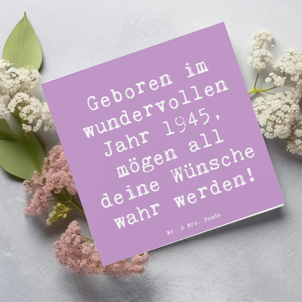 Deluxe Card Saying Geboren im wundervollen Jahr 1945, mögen all deine Wünsche wahr werden! Karte, Grußkarte, Klappkarte, Einladungskarte, Glückwunschkarte, Hochzeitskarte, Geburtstagskarte, Hochwertige Grußkarte, Hochwertige Klappkarte, Geburtstag, Geburtstagsgeschenk, Geschenk