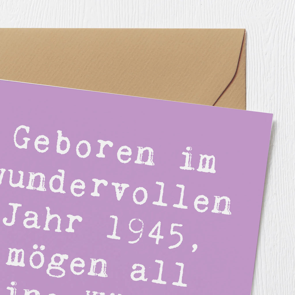 Deluxe Card Saying Geboren im wundervollen Jahr 1945, mögen all deine Wünsche wahr werden! Karte, Grußkarte, Klappkarte, Einladungskarte, Glückwunschkarte, Hochzeitskarte, Geburtstagskarte, Hochwertige Grußkarte, Hochwertige Klappkarte, Geburtstag, Geburtstagsgeschenk, Geschenk