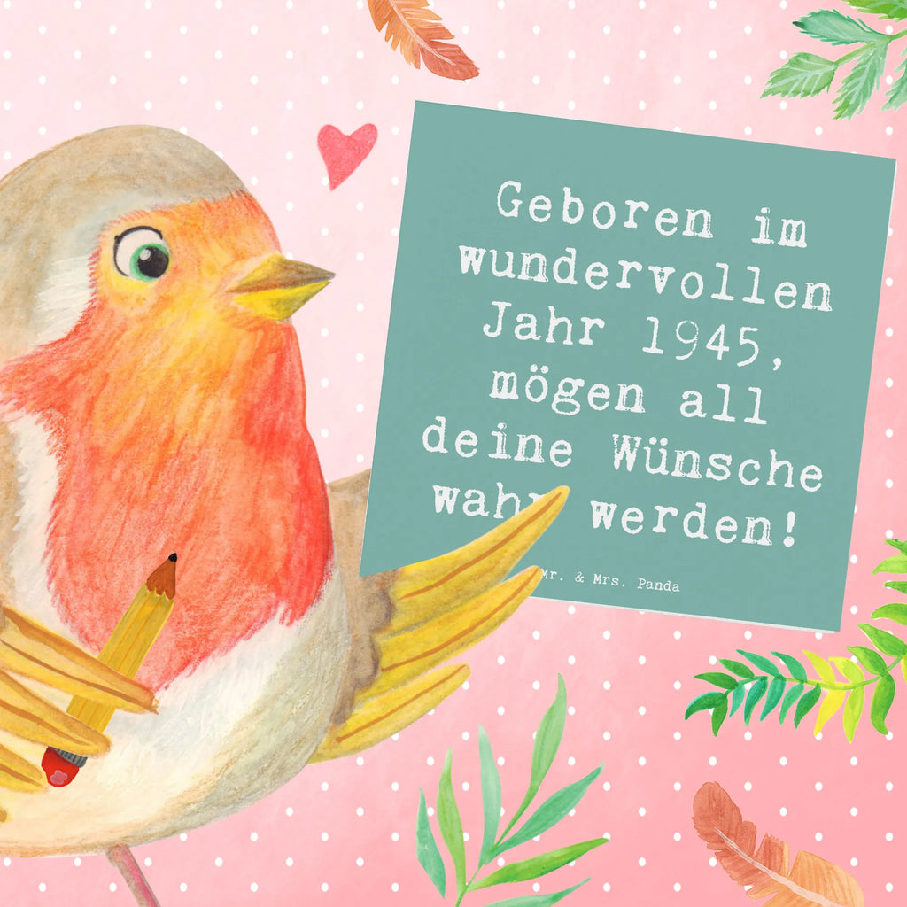 Deluxe Card Saying Geboren im wundervollen Jahr 1945, mögen all deine Wünsche wahr werden! Karte, Grußkarte, Klappkarte, Einladungskarte, Glückwunschkarte, Hochzeitskarte, Geburtstagskarte, Hochwertige Grußkarte, Hochwertige Klappkarte, Geburtstag, Geburtstagsgeschenk, Geschenk