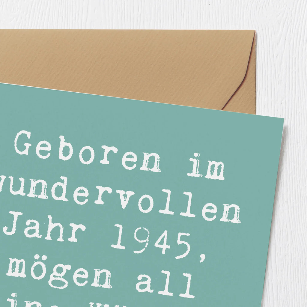 Deluxe Card Saying Geboren im wundervollen Jahr 1945, mögen all deine Wünsche wahr werden! Karte, Grußkarte, Klappkarte, Einladungskarte, Glückwunschkarte, Hochzeitskarte, Geburtstagskarte, Hochwertige Grußkarte, Hochwertige Klappkarte, Geburtstag, Geburtstagsgeschenk, Geschenk