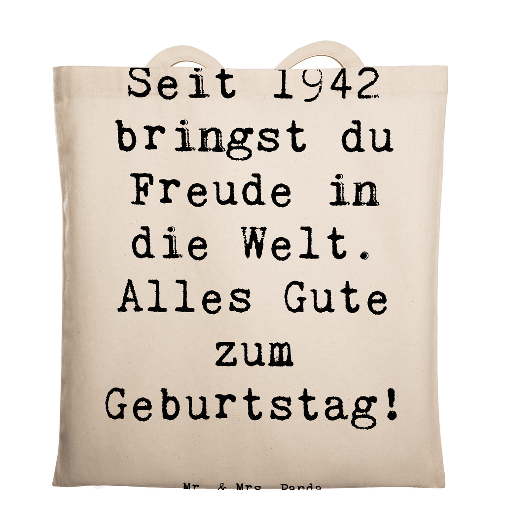 Tragetasche Spruch 1942 Geburtstag Freude Beuteltasche, Beutel, Einkaufstasche, Jutebeutel, Stoffbeutel, Tasche, Shopper, Umhängetasche, Strandtasche, Schultertasche, Stofftasche, Tragetasche, Badetasche, Jutetasche, Einkaufstüte, Laptoptasche, Geburtstag, Geburtstagsgeschenk, Geschenk