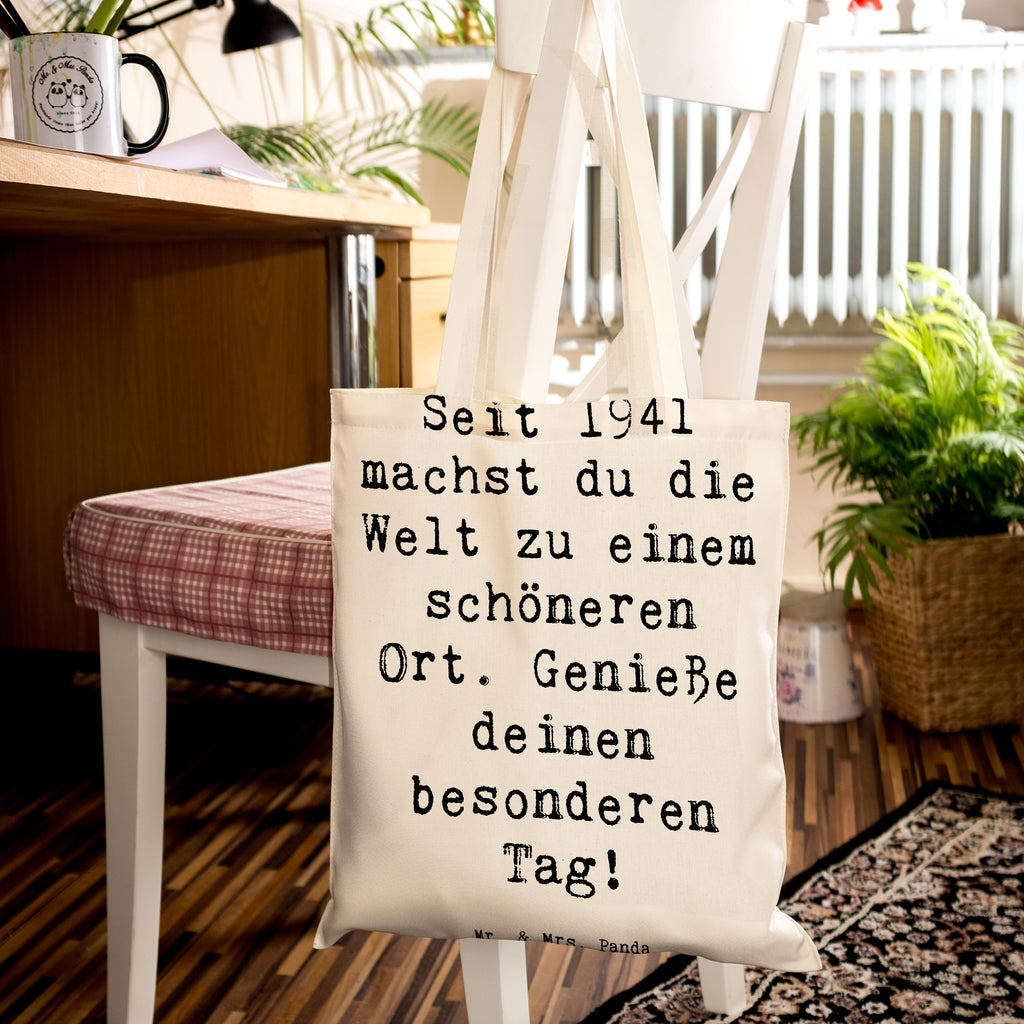 Tragetasche Spruch 1941 Geburtstag Beuteltasche, Beutel, Einkaufstasche, Jutebeutel, Stoffbeutel, Tasche, Shopper, Umhängetasche, Strandtasche, Schultertasche, Stofftasche, Tragetasche, Badetasche, Jutetasche, Einkaufstüte, Laptoptasche, Geburtstag, Geburtstagsgeschenk, Geschenk