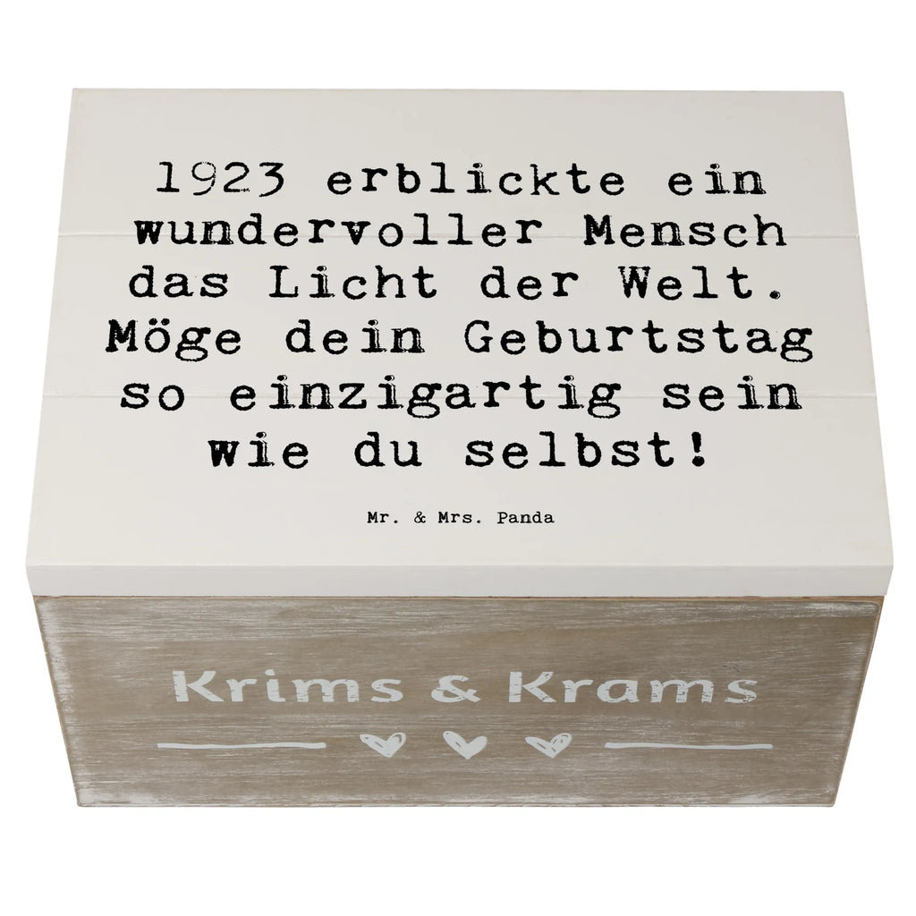 Holzkiste Spruch 1923 Geburtstag Holzkiste, Kiste, Schatzkiste, Truhe, Schatulle, XXL, Erinnerungsbox, Erinnerungskiste, Dekokiste, Aufbewahrungsbox, Geschenkbox, Geschenkdose, Geburtstag, Geburtstagsgeschenk, Geschenk