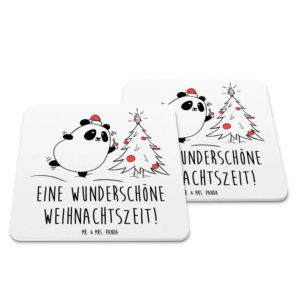 Untersetzer Set Panda Weihnachtszeit