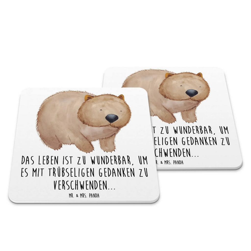 Untersetzer Set Wombat Glasuntersetzer, Untersetzer für Gläser, Tischuntersetzer, Tischuntersetzer Kork, Untersetzer Filz, Holzuntersetzer, Filzuntersetzer rund, Tassenuntersetzer, Getränkeuntersetzer, Silikon Untersetzer, Untersetzer Set, Untersetzer Design, Design Untersetzer für Gläser, Tiermotive, Gute Laune, lustige Sprüche, Tiere, Wombat, Das Leben ist schön, Motivation, Spruch, Australien