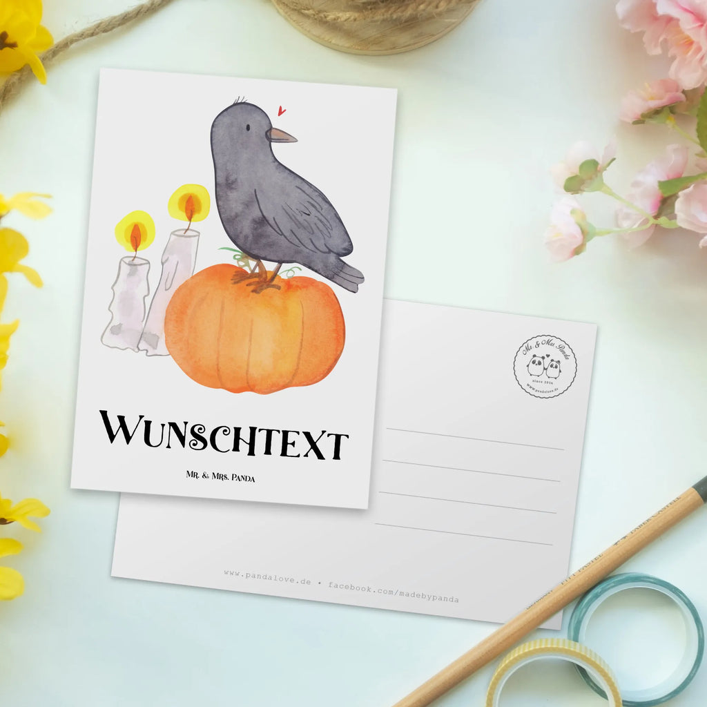 Personalisierte Postkarte Krähe Halloween Postkarte mit Namen, Postkarte bedrucken, Postkarte mit Wunschtext, Postkarte personalisierbar, Geschenkkarte mit Namen, Grußkarte mit Namen, Karte mit Namen, Einladung mit Namen, Ansichtskarte mit Namen, Geschenkkarte mit Wunschtext, Grußkarte mit Wunschtext, Karte mit Wunschtext, Einladung mit Wunschtext, Ansichtskarte mit Wunschtext, Halloween, Deko, Martinssingen, Dekoration, Geschenke, Schenken