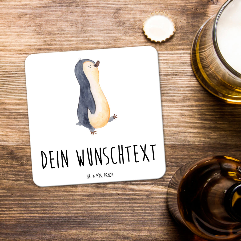 Personalisiertes Untersetzer Set Pinguin marschieren Personalisierte Untersetzer, Pinguin, Pinguine, Frühaufsteher, Langschläfer, Bruder, Schwester, Familie