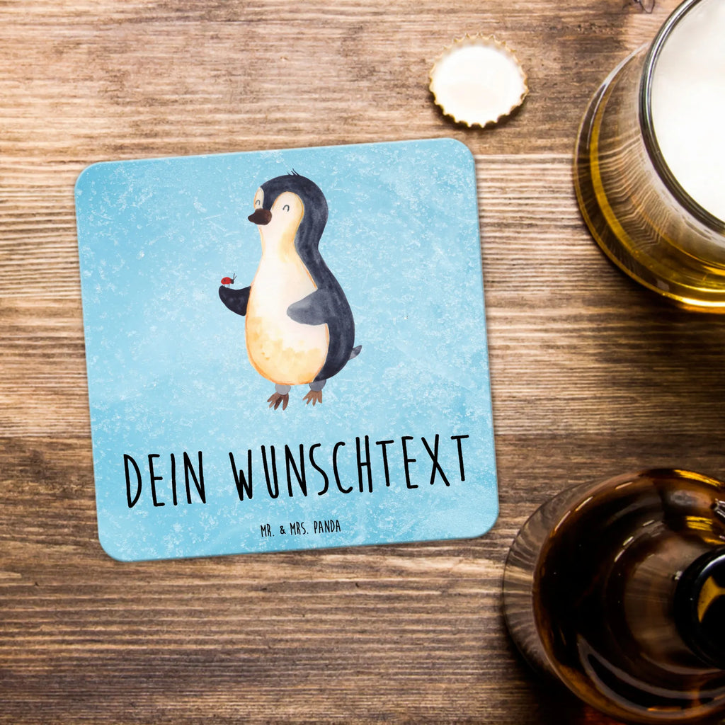 Personalisiertes Untersetzer Set Pinguin Marienkäfer Personalisierte Untersetzer, Pinguin, Pinguine, Marienkäfer, Liebe, Wunder, Glück, Freude, Lebensfreude