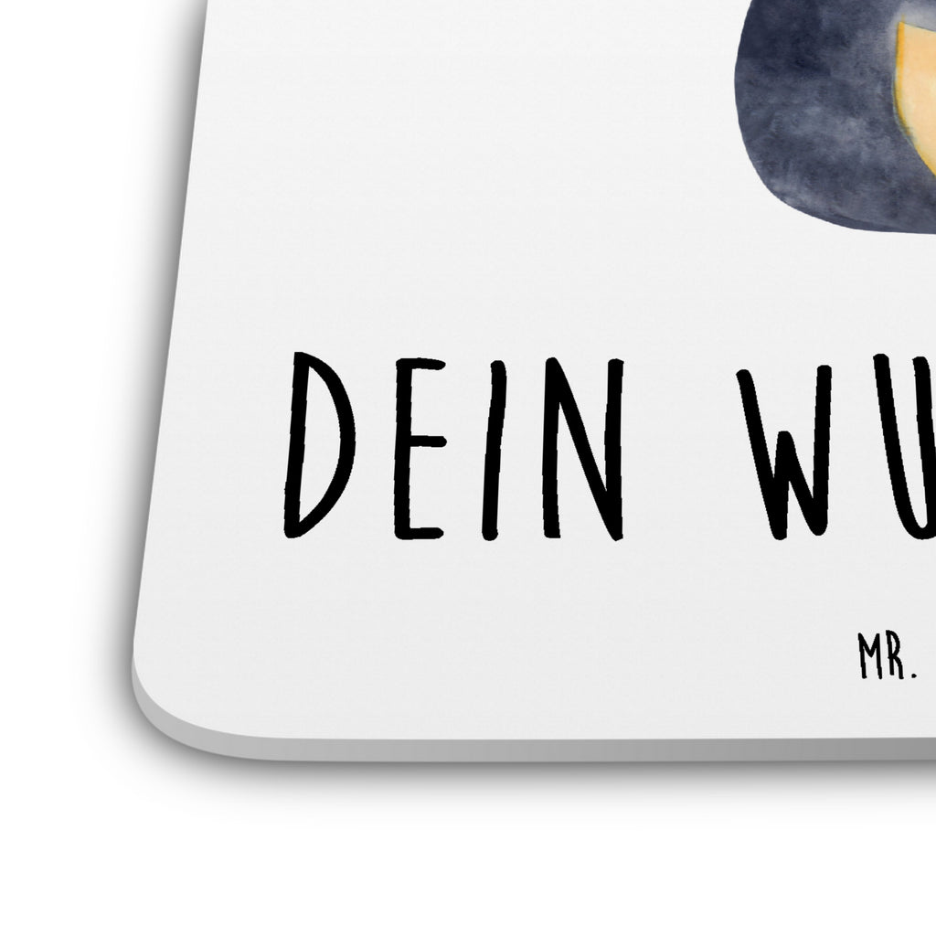 Personalisiertes Untersetzer Set Pinguin Blumen Personalisierte Untersetzer, Pinguin, Pinguine, Blumenkranz, Universum, Leben, Wünsche, Ziele, Lebensziele, Motivation, Lebenslust, Liebeskummer, Geschenkidee