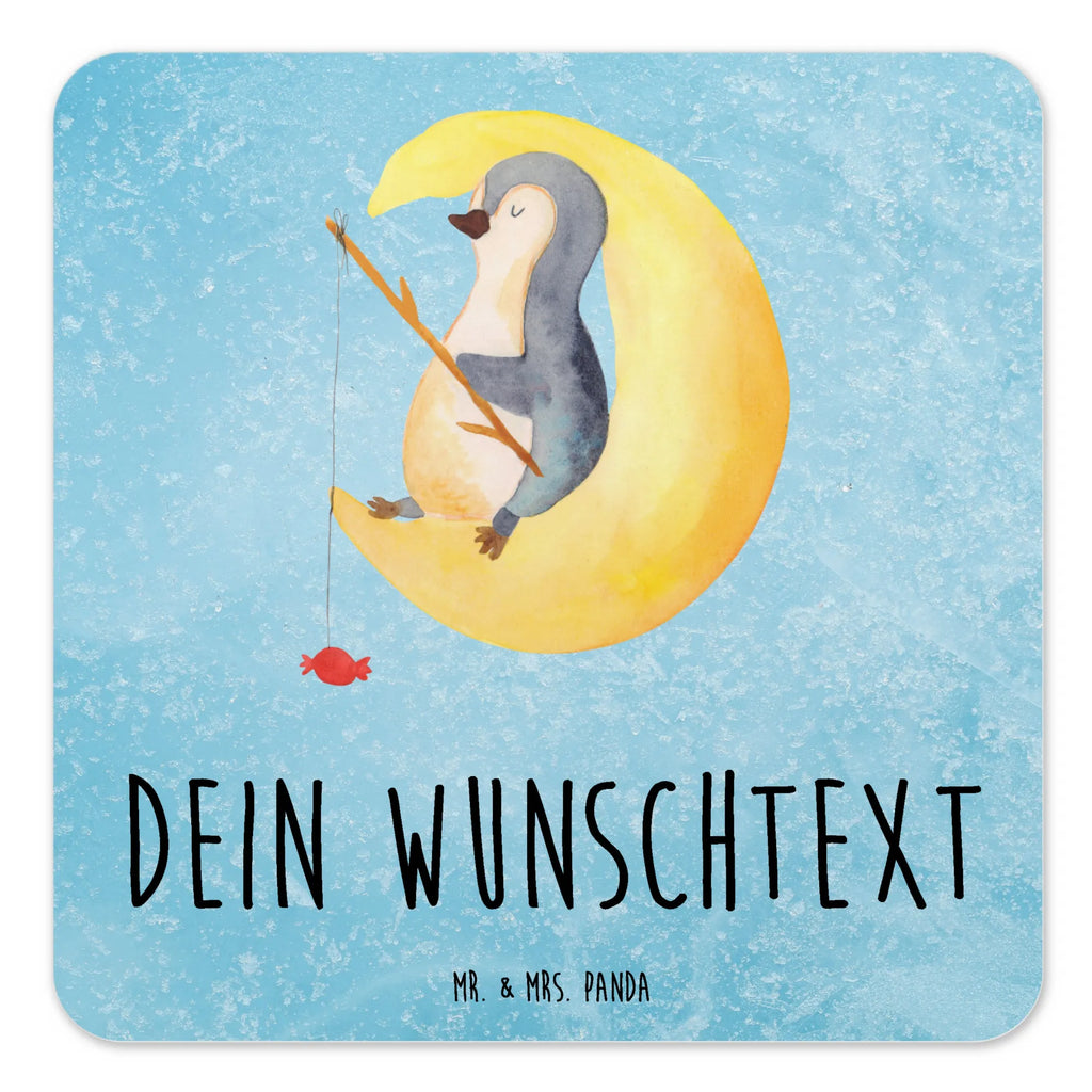 Personalisiertes Untersetzer Set Pinguin Mond Personalisierte Untersetzer, Pinguin, Pinguine, Spruch, schlafen, Nachtruhe, Einschlafen, Schlafzimmer, Schlafstörungen, Gästezimmer