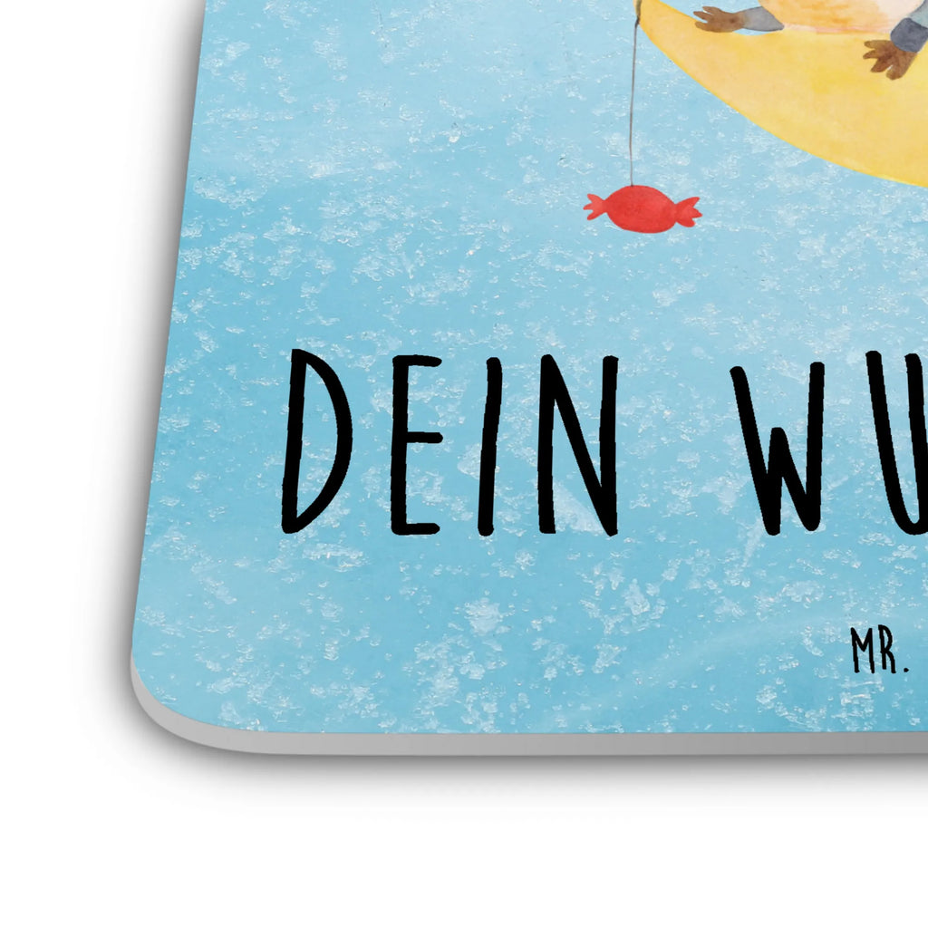 Personalisiertes Untersetzer Set Pinguin Mond Personalisierte Untersetzer, Pinguin, Pinguine, Spruch, schlafen, Nachtruhe, Einschlafen, Schlafzimmer, Schlafstörungen, Gästezimmer