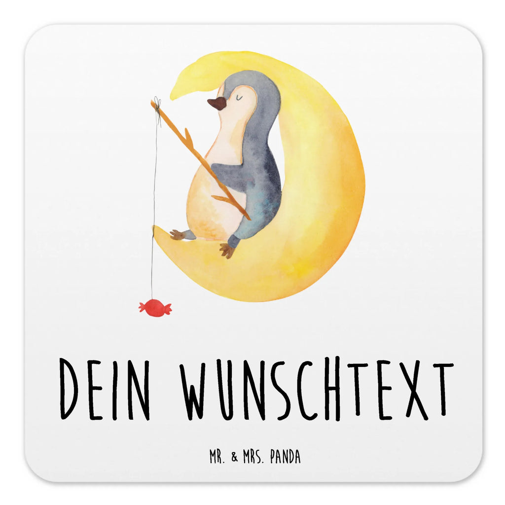 Personalisiertes Untersetzer Set Pinguin Mond Personalisierte Untersetzer, Pinguin, Pinguine, Spruch, schlafen, Nachtruhe, Einschlafen, Schlafzimmer, Schlafstörungen, Gästezimmer