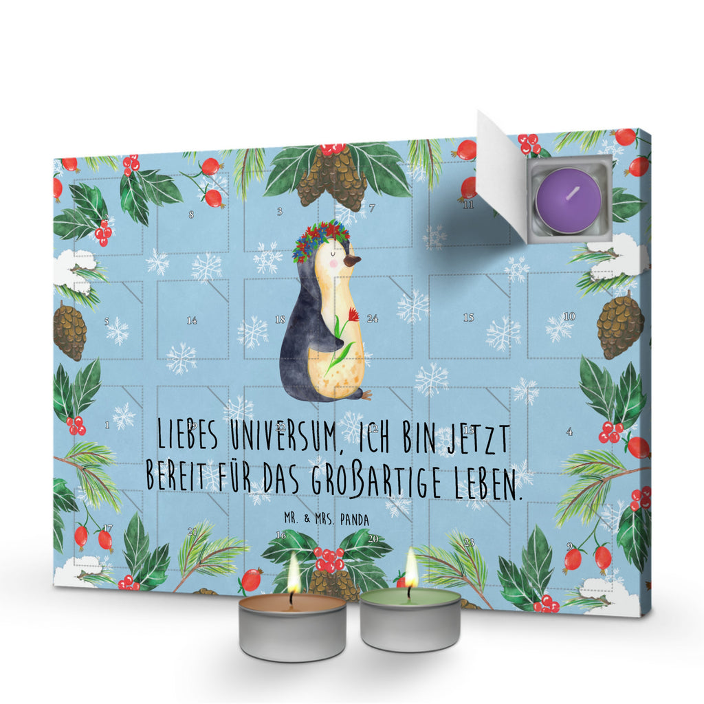 Duftkerzen Adventskalender Pinguin Blumen Adventskalender, Kerzen Adventskalender, Duftkerzen Adventskalender, Pinguin, Pinguine, Blumenkranz, Universum, Leben, Wünsche, Ziele, Lebensziele, Motivation, Lebenslust, Liebeskummer, Geschenkidee