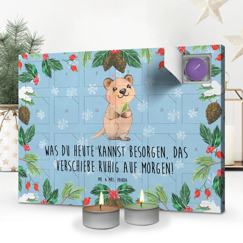 Duftkerzen Adventskalender Quokka Happy Adventskalender, Kerzen Adventskalender, Duftkerzen Adventskalender, Tiermotive, Gute Laune, lustige Sprüche, Tiere, Quokka, Verschieben, Aufschieberitis, Lustiger Spruch, Niedliches Tier, Dinge erledigen